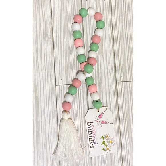 Easter Beaded Garland: Cottontail Bunnies Tier Tray Decor - Picture 7 of 8